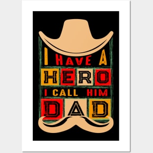 I Have A Hero, I Call Him Dad-Dad Typography T-Shirt Design, Father's Day Typography T-Shirt Design for Print Posters and Art